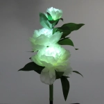 Светильник на солн.батарее (фигура на спице с подсветкой) «Великолепная роза» 73 см, Белый (свечение белое)