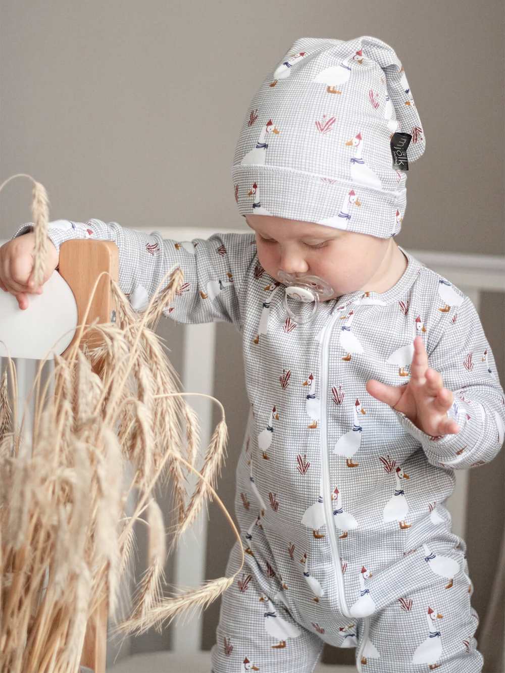 Комбинезон Mjolk Гуси, на манжетах