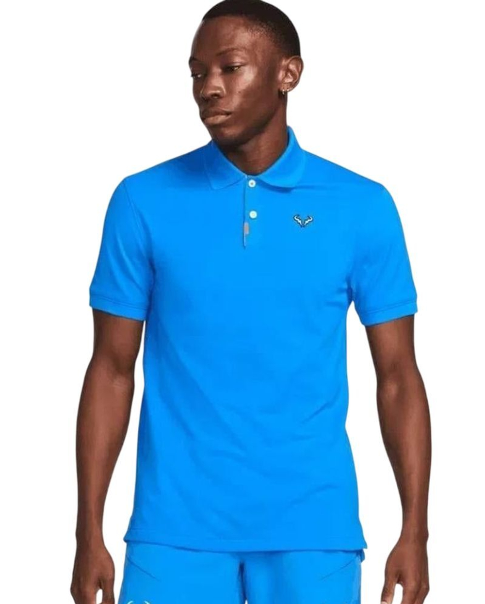 Мужское теннисное поло Nike Dri-Fit Rafa Logo Slim Fit - lt фото синий/lt Armory Blue
