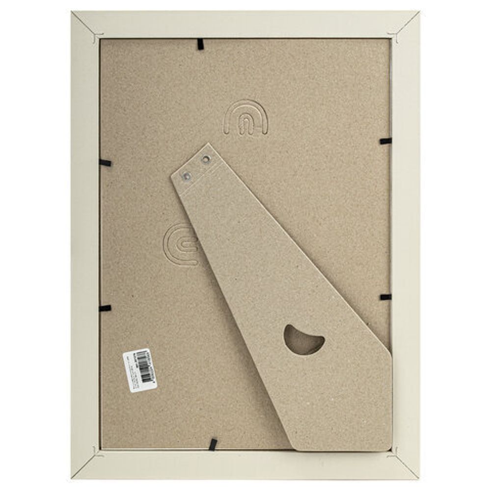 Рамка 21х30 см с паспарту 13х18 см, небьющаяся, аналог IKEA, багет 26 мм, МДФ, BRAUBERG "Zool", цвет слоновая кость, 391376