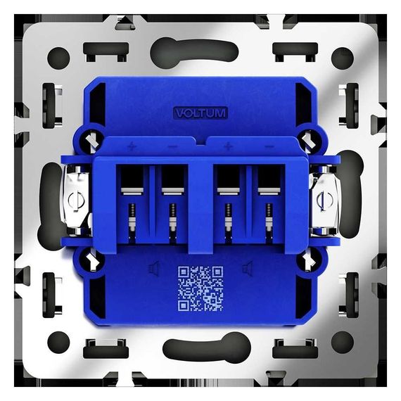 Розетка акустическая встраиваемая Voltum S70 4-местная, (титан) VLS060306