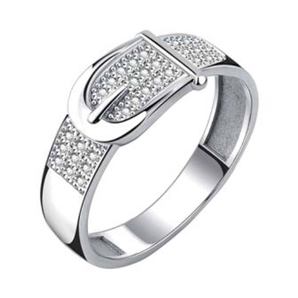 Кольцо из серебра с фианитами