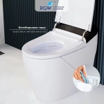 Унитаз приставной RGW SW-30 63420130-01 белый, безободковый, с крышкой микролифт, слив торнадо