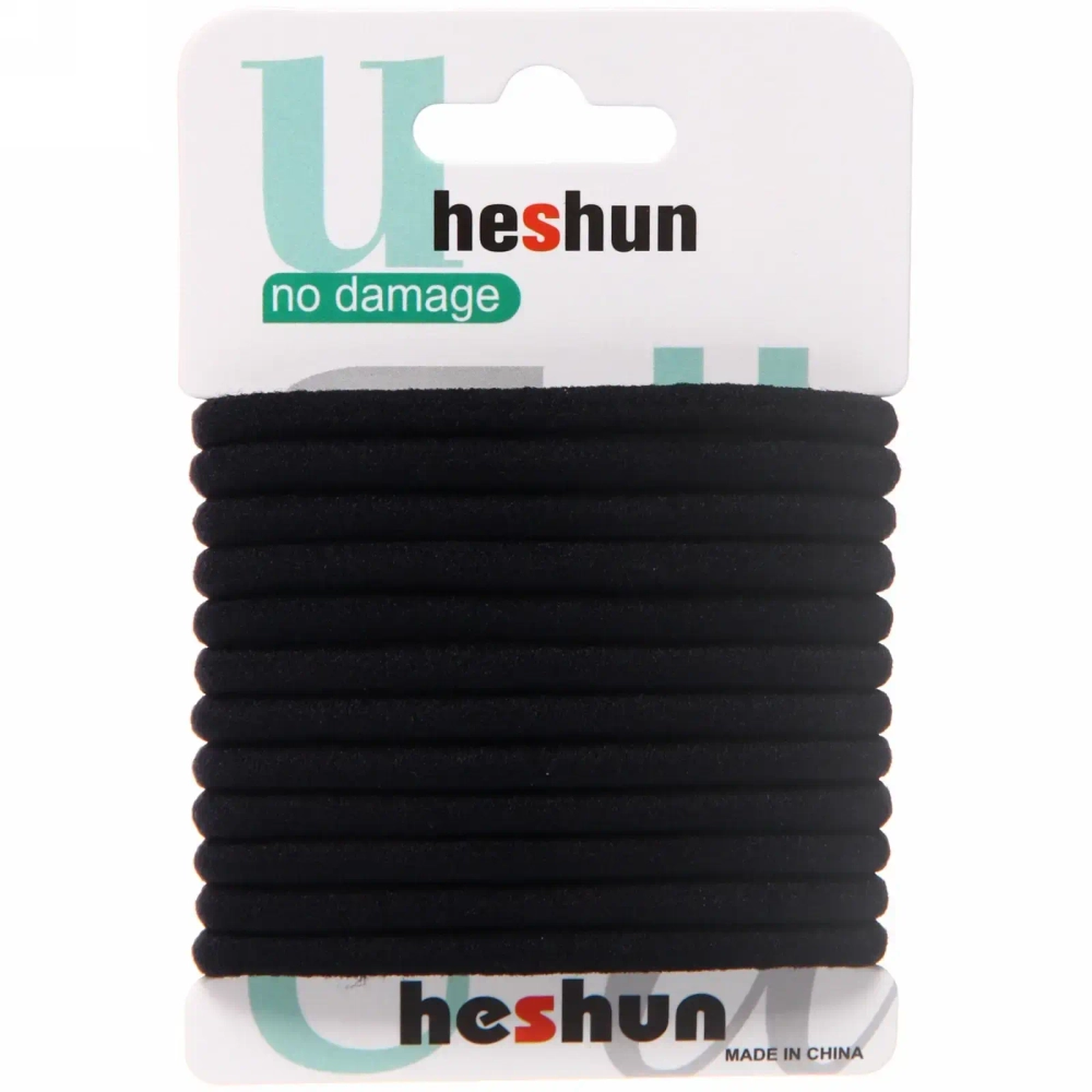 Резинки для волос 12шт на блистере «Your Style», цвет черный, d-5см●