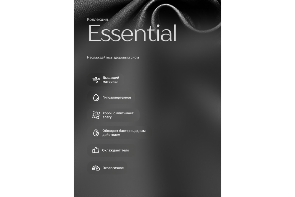 Постельное белье GoodNight Essential дуэт черный