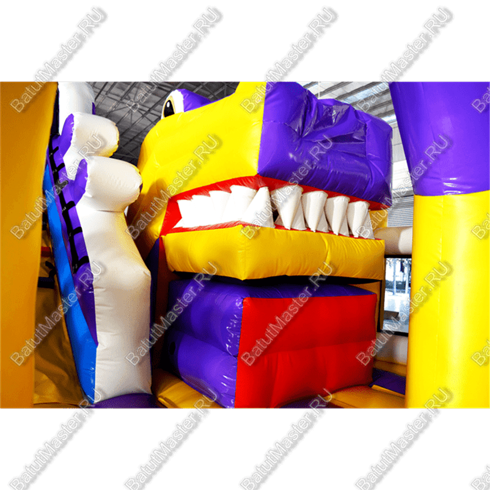 Коммерческий батут "Белый клык" с немеханизированной головой, размер 6*5*4 м