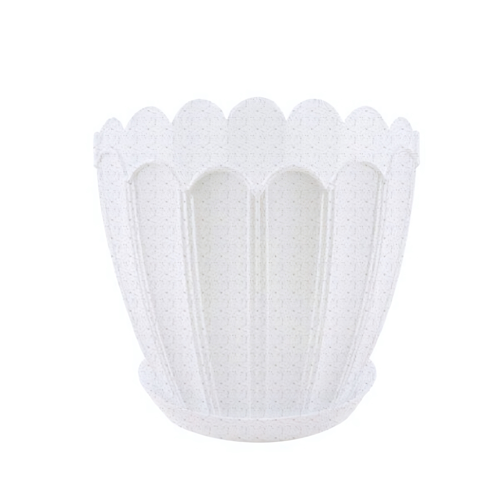 Кашпо "Хризантема" с поддоном 1л (бел)