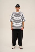 Футболка KUL'TURA OverSize "Basic" Полоска Черный