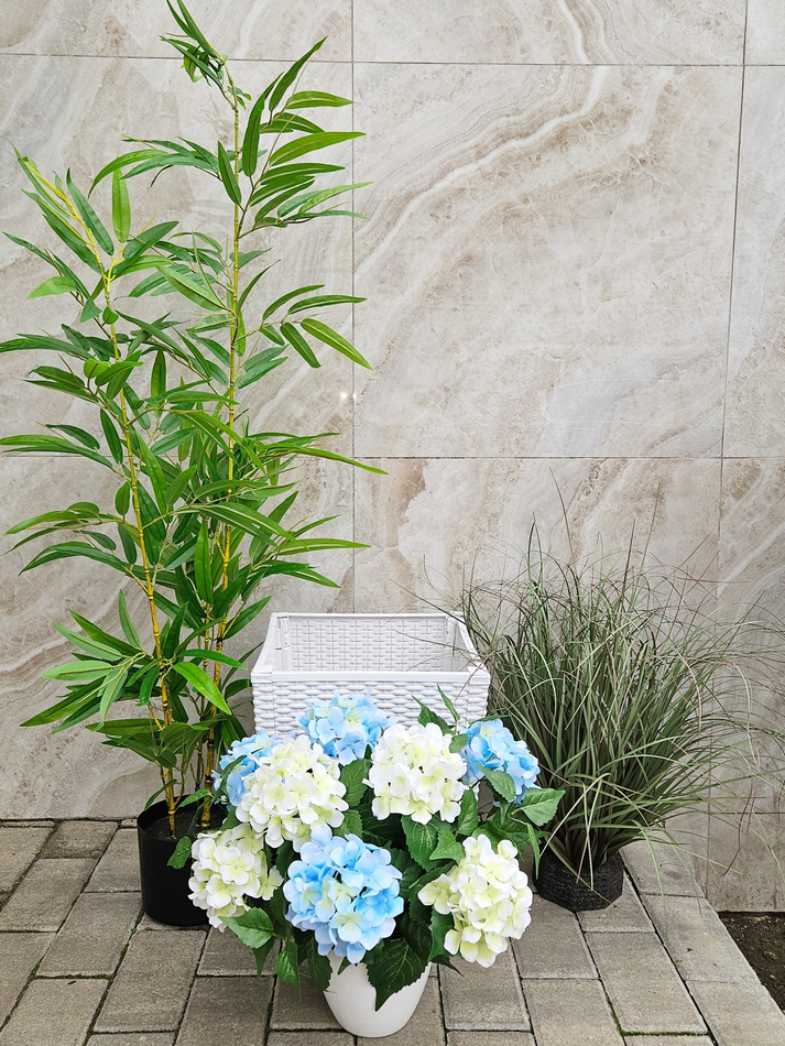 Набор растений 130см в белом кашпо