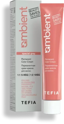 Tefia Ambient Перманентная крем-краска для седых волос 9.810 Очень светлый блондин коричнево-пепельный , 60 мл