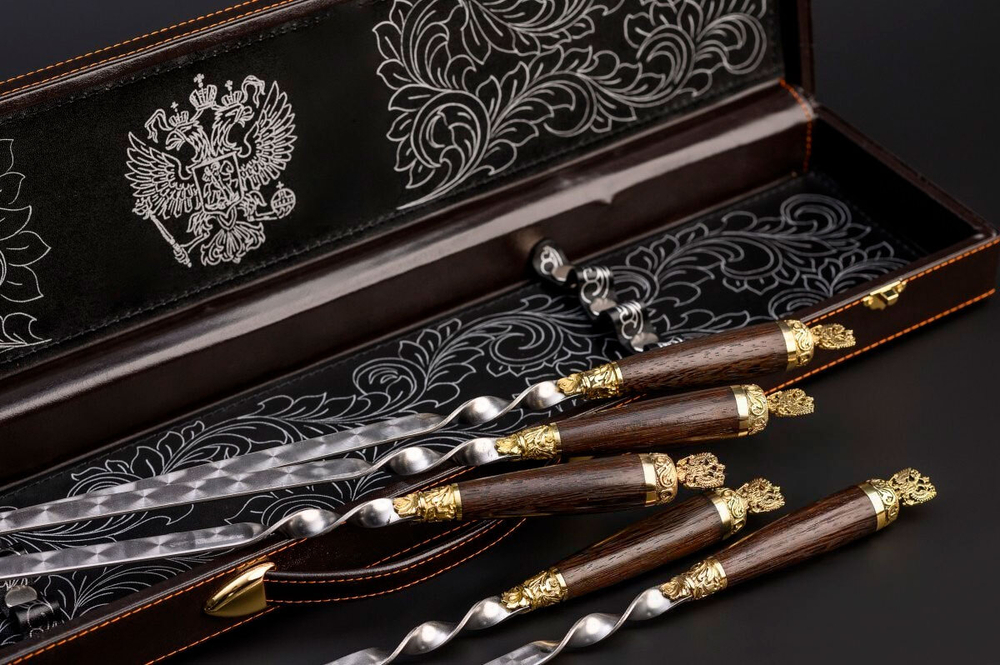 Подарочный набор шампуров в кейсе "Державный"