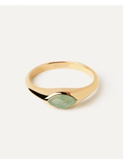 Кольцо женское PDPaola Nomad Green Aventurine серебро 925 пробы покрытое золотом 750 пробы AN01-A47