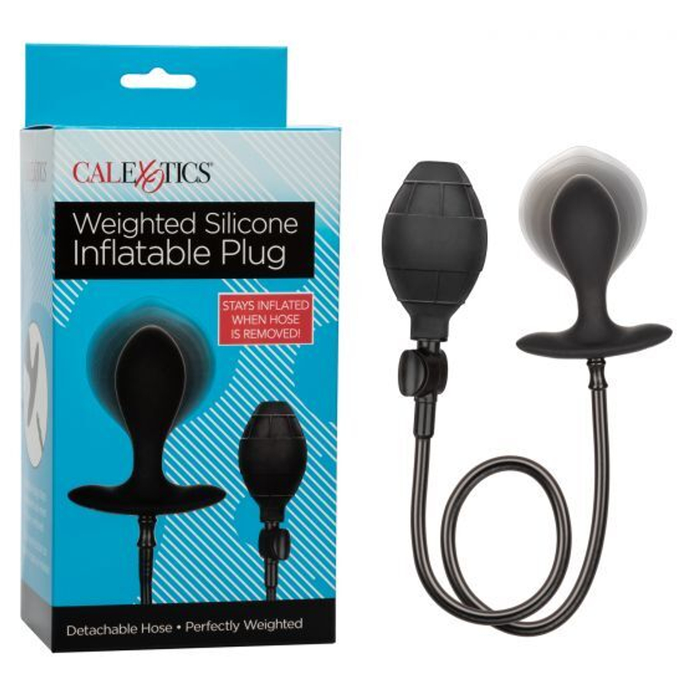 Расширяющаяся анальная пробка Weighted Silicone Inflatable Plug