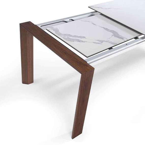 Раздвижной стол Angel Cerda D2058BA/1095, 180-235х90 см, белая керамика, орех