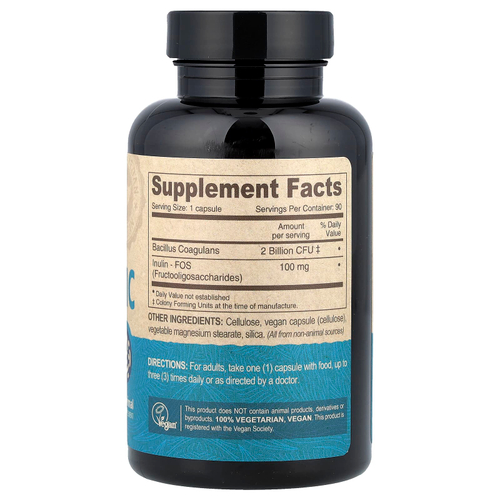 Deva, веганский пробиотик с пребиотиками ФОС, 90 веганских капсул