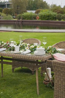 "Латте" плетеный стол из искусственного ротанга 160х90см, цвет соломенный