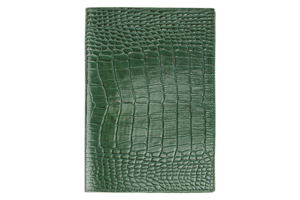 Блокнот DAILY в обложке из натуральной кожи зелёного цвета