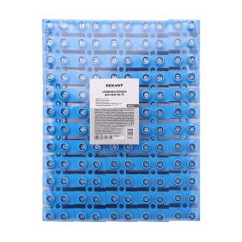 Клеммная винтовая колодка KВ-35 10-35, ток 80 A, полипропилен синий REXANT (10 шт./уп.)