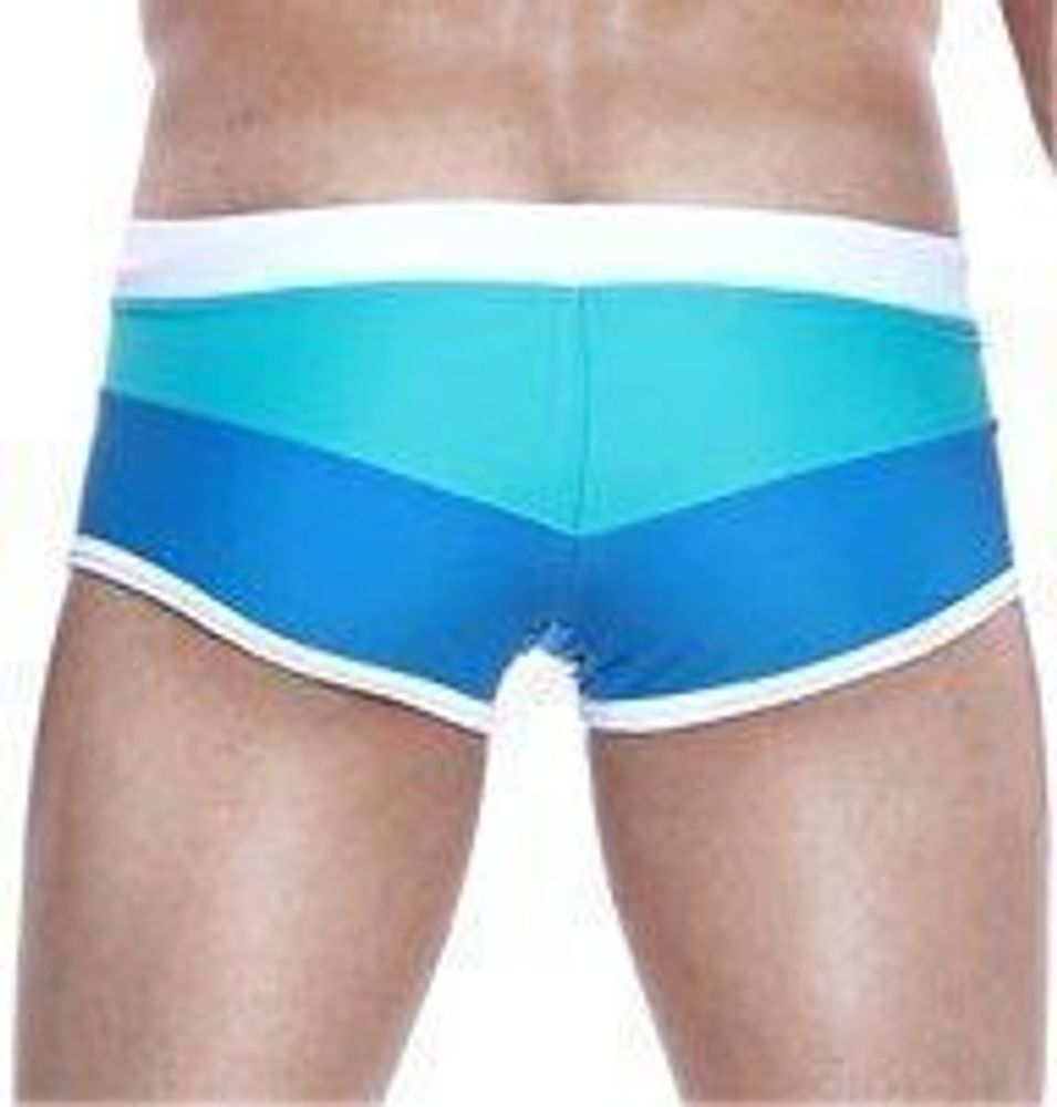 Мужские плавки боксеры  бирюзовые Seobean Surf Swim Boxers