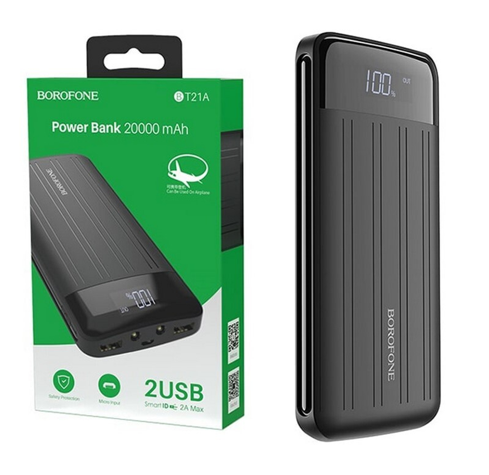 Портативный аккумулятор BOROFONE BT21A 20000 mAh (черный)