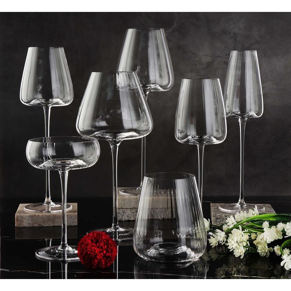 Бокал для вина 380 мл "Zie Optical" d 5,5 см h24 см оптические грани P.L. - BarWare [6]