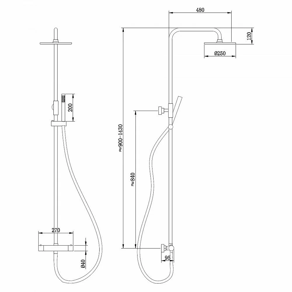 Душевая система Abber Wasser Kreis AF8160RGL розовое золото
