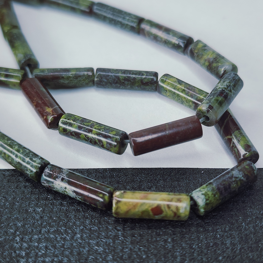 Кровь дракона яшма, императорский камень, трубочка, цилиндр, 13×4мм, штучно