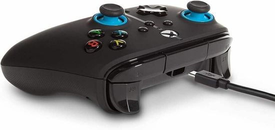 Геймпад проводной PowerA "Black" (Черный) Enhanced Blue Hint Wired Controller for Xbox Series X/S (1518817-02) (Xbox One/Series X/S/PC)