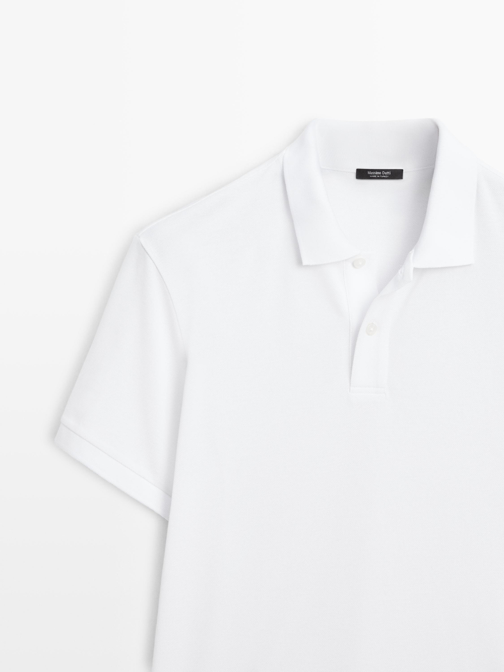 Massimo Dutti Поло из рельефного хлопка, белый