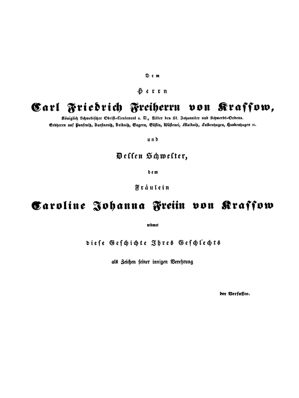Geschichte des adlichen, freiherrlichen und gräflichen Geschlechts von Krassow | Julius von Bohlen