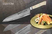 SCU-0095 Нож кухонный стальной Сантоку Samura by Custom