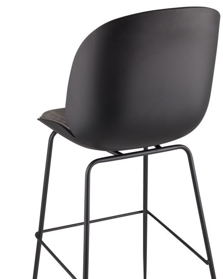 Стул барный Beetle PU со спинкой серый 2 шт