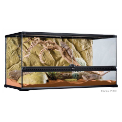 Hagen Exo Terra Terrarium Large Wide - террариум из стекла 90x45x45см с дверцами, покровной сеткой и декоративным фоном