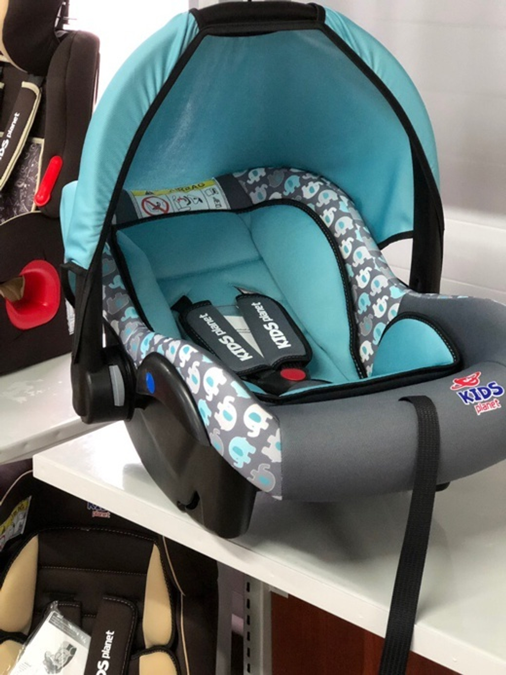 ДУУ KIDS PLANET-SIGER Luna, лазурные слоны  люлька 0-13, шт