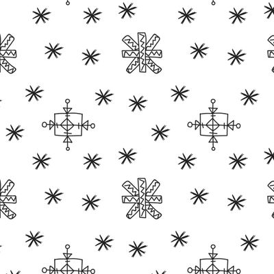 Бесшовный принт со снежинками