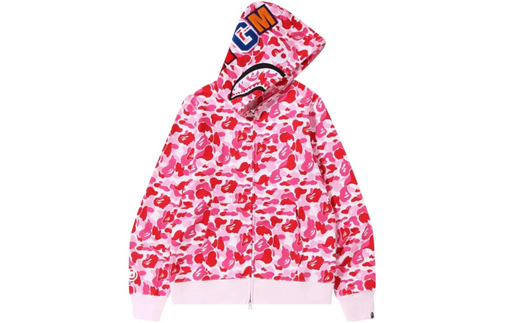 A Bathing Ape Big Abc Camo Shark Full Zip Худи розовый