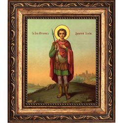 Димитрий Солунский Святой великомученик. Икона на холсте.