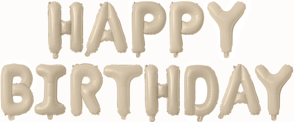 Набор шаров-букв (16&#39;&#39;/41 см) Мини-Надпись &quot;Happy Birthday&quot;, Белый песок, 1 шт. в уп.
