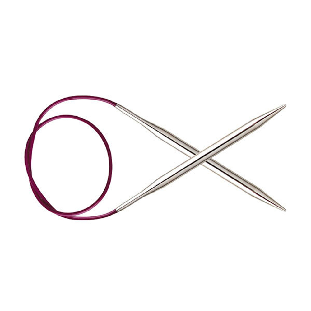 11341 Спицы круговые "Nova" 6мм/80см, латунь с гальваническим покрытием, серебристый, KnitPro