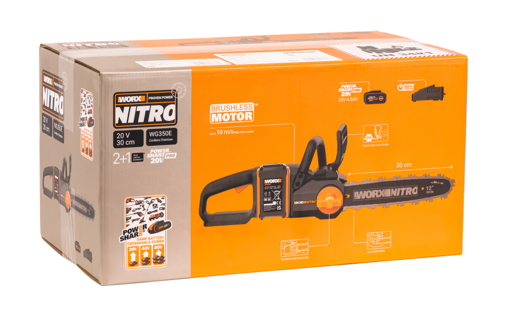 Пила аккумуляторная бесщёточная WORX WG350E