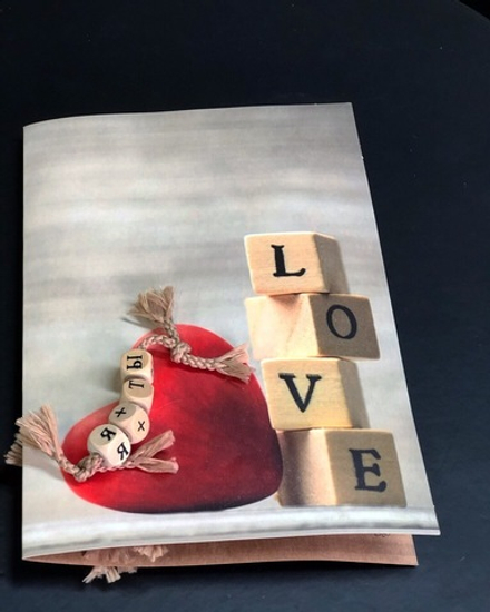 Открытка с бусинами " я+ты ,Love"