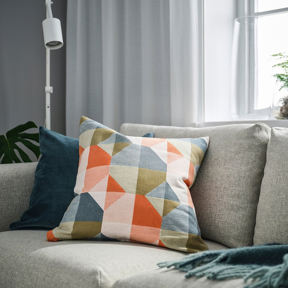 IKEA SVARTHÖ  (ИКЕА СВАРТХÖ)  -  Наволочка, оранжевый/мультиколор, 50x50 см