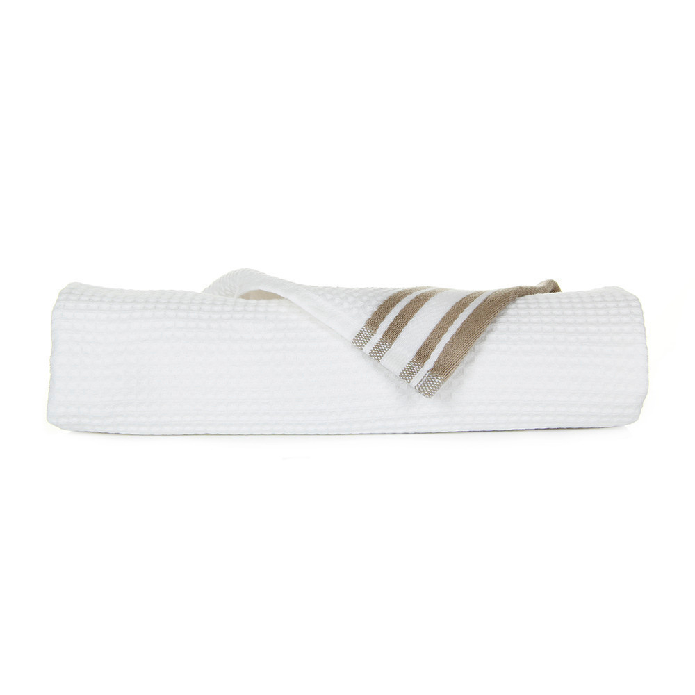 Полотенце 100х150 Hamam Tosya белое с коричневым