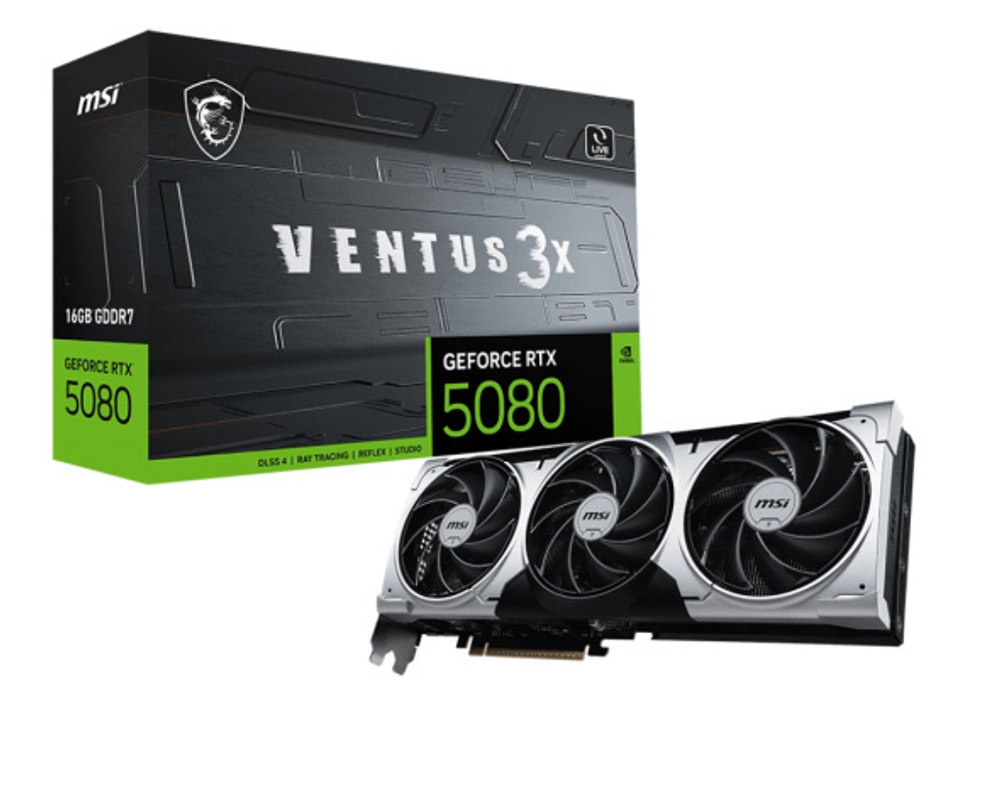Видеокарта MSI GeForce RTX 5080 VENTUS 3X PLUS (RTX 5080 16G VENTUS 3X PLUS)