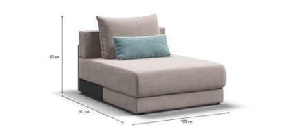 Ричмонд Модуль оттоманка Велюр Монолит латте