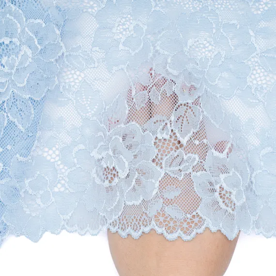 Кружево эластичное голубое 18 см, Китай