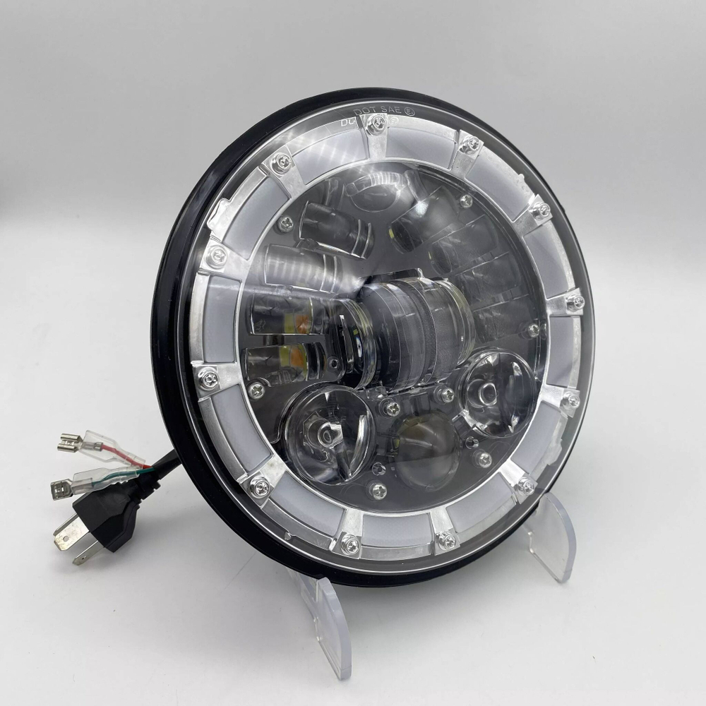 Светодиодная фара, 55 Вт, 7 дюймов, алюминий + повторителя поворота + дхо