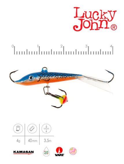 Балансир Lucky John FIN 3 с тр. 40мм/45H блистер