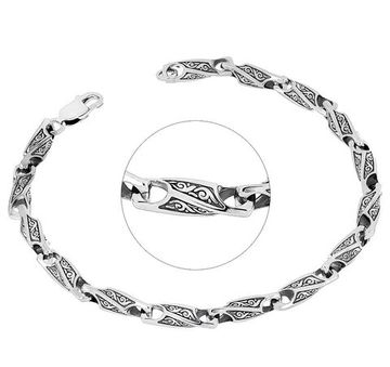 Литой браслет 4 мм. Растительный орнамент.