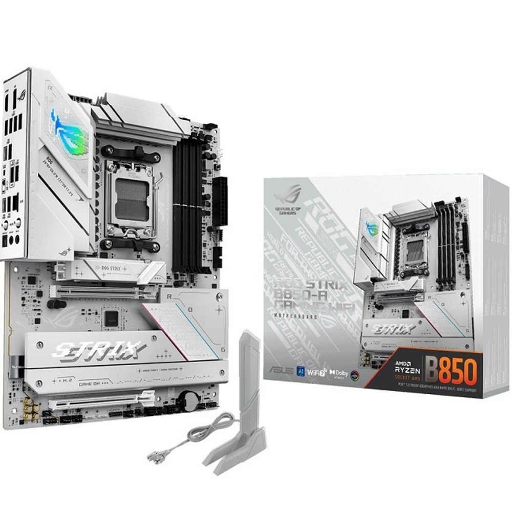 Материнская плата ASUS ROG STRIX B850-A GAMING WIFI (AM5/AMD B850/4xDDR5/2xPCI-Ex16/4xM.2/SB7.1/Wi-Fi/BT/DP/HDMI/ATX)